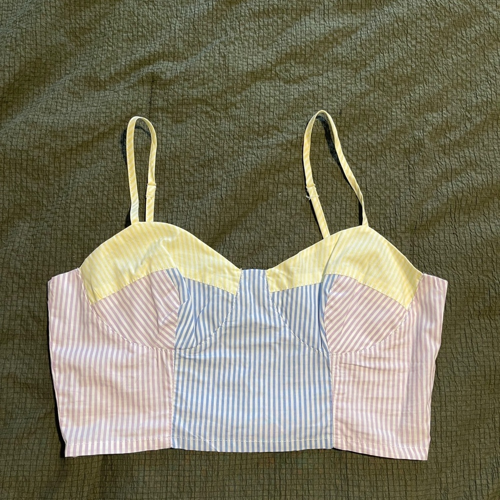 Gianni Bini Striped Crop Top